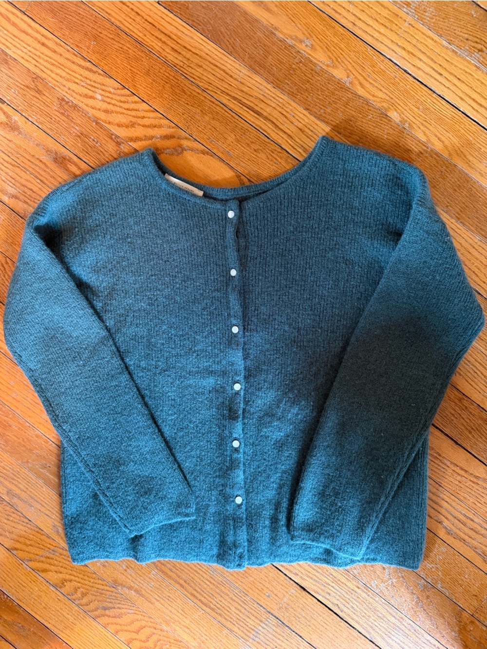 Sezane Gaspard cardigan Sweater - Teal - Picture 4 of 4